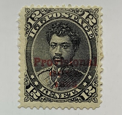 #ad 1893 HAWAII MINT 12C STAMP #62 PRINCE WILLIAM PITT LELEIOHOKU RED OVERPRINT $159.20