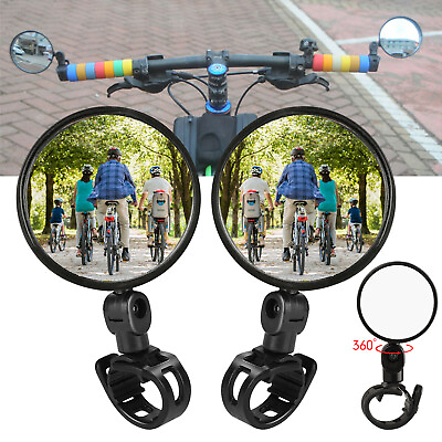#ad 2Pcs Mini Bicycle Rotaty Handlebar Glass Cycling Rear View Mirror for Road Bike $8.98