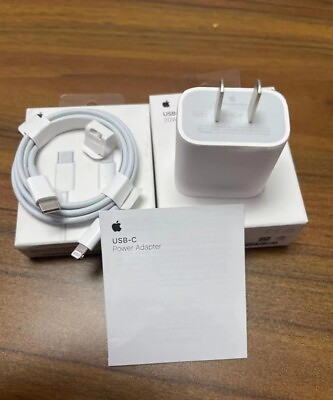 #ad OEM Original Genuine Apple iPhone Lightning Charger Cable 6ft 20W Power Adapter $16.58