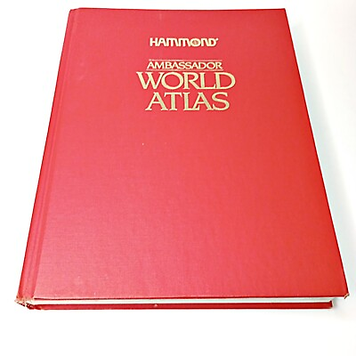 #ad 1984 Hammond Ambassador World Atlas Hardcover Book $24.95