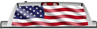 #ad Rear window graphic view thru decal sticker USA Flag 1 pickup truck SUV Vans $36.95