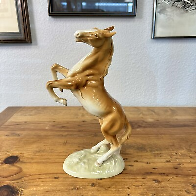 #ad Royal Dux Czechoslovakia 12quot; Porcelain Stallion Horse Figurine Vintage Decor $54.25
