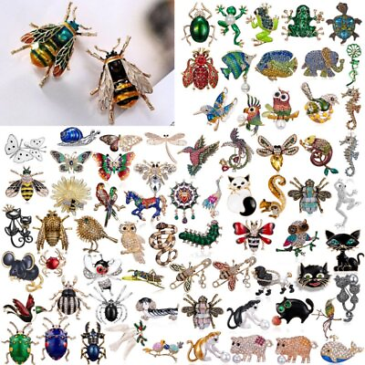 #ad Fashion Crystal Pearl Animal Insect Brooch Pin Corsage Women Jewellery Wholesale C $2.64