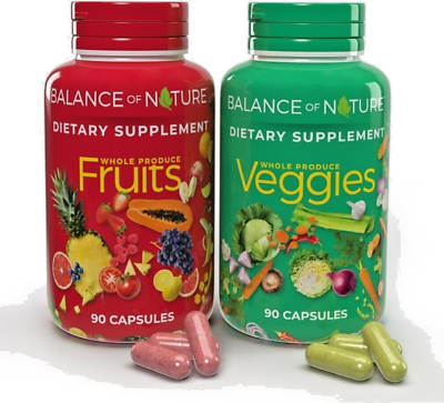 #ad Balance of Nature Fruits and Veggies Whole Food Supplement 180 Capsule veggies $29.99