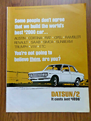 #ad 1969 Datsun 2 Ad It Costs Just $1896 $4.00