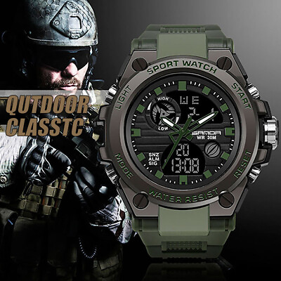 #ad Military Men Sports Watch Waterproof Tactical Rugged Digital LED Wrist Watches $15.98