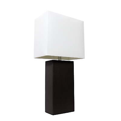 #ad Modern Leather Table Lamp with White Fabric Shade $33.75