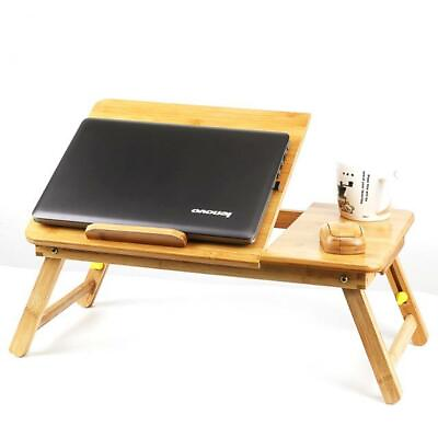 #ad 22quot; Bamboo Folding Notebook Laptop PC Lap Bed Stand Table Desk Tray with Drawer. $26.50