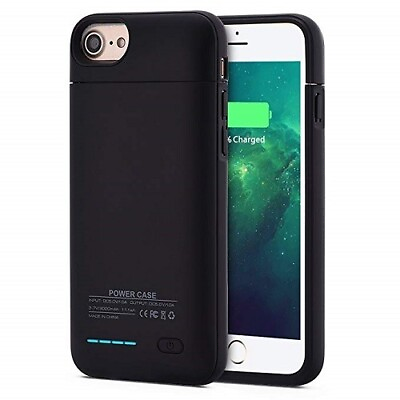 #ad 6000mAh Rechargeable Battery Power Case for iPhone 6 6s 7 8 SE2 SE3 BLACK $16.95