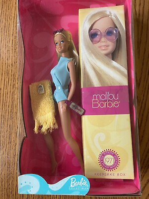 #ad NRFB Vintage Mattel Malibu Barbie 1971 Reproduction Collectible Keepsake 2001 $35.50