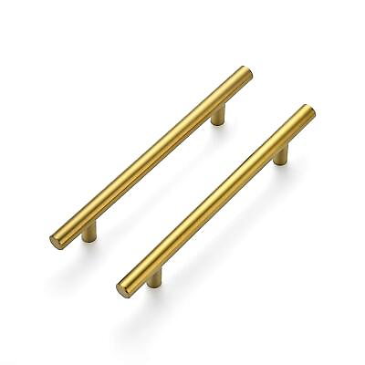 #ad 30 Pack 7.38quot; Cabinet Pulls Brushed Brass Stainless Steel Kitchen Cupboard Ha... $70.31