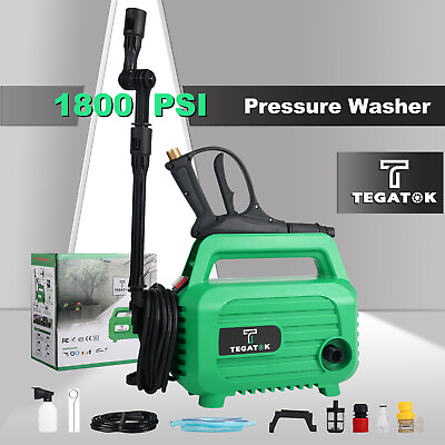 #ad Tegatok Electric Pressure Washer Power 1800PSI Portable High Cleaner Machine $69.99