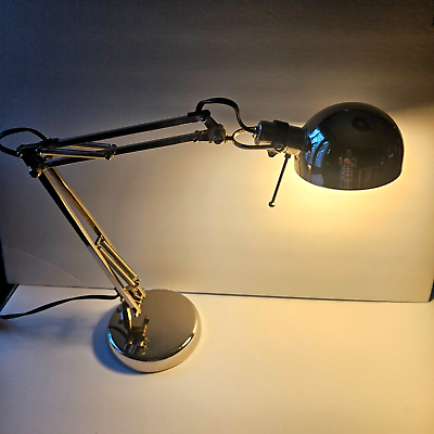 #ad Vtg IKEA Forsa Chrome Articulating Desk Lamp w Adjustable Arm amp; Head Excellent. $30.00