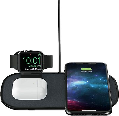 #ad Mophie 3 in 1 Wireless Charging Pad for iPhone amp; Apple Watch Black $11.99