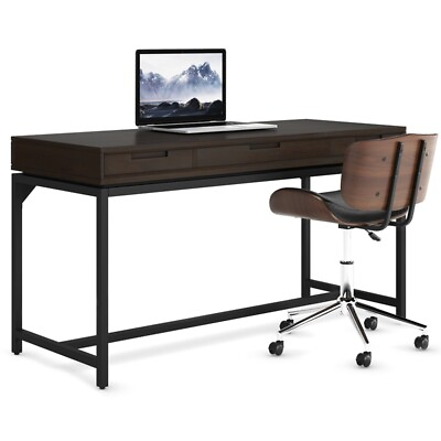 #ad Banting SOLID HARDWOOD Modern Industrial 60 inch Wide Desk in Hickory Brown $551.04