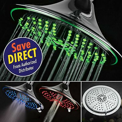 #ad Dreamspa® Luxury Extra Large 8 inch Rainfall LED Shower Head with 5 Settings $84.98