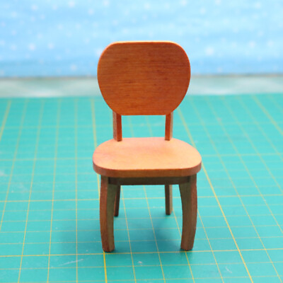 #ad Dollhouse 1:12 Scale Dining Chair Modern Vintage Retro Furniture Miniature Wood $10.79