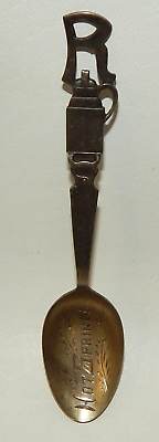 #ad Antique Sterling Silver Engraved Figural Spoon RX Pharmacist $29.99