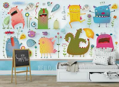 #ad 3D Cartoon Little Monster 47025NA Wallpaper Wall Murals Removable Wallpaper Fay AU $376.99