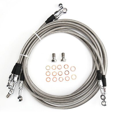 #ad 10quot; 12quot; Handlebar Clutch Cable Brake Line ABS Extension Kit For Harley Touring $119.99