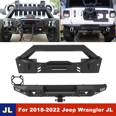 #ad Front Rear Bumper For 2018 2023 Jeep Wrangler JL w D Rings amp; w License Bracket $249.99