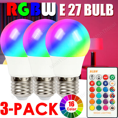 #ad E27 Led RGBW Light Dimmable Lamp Colorful 16 Changing Bulb Lampada Decor Party $12.24