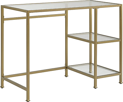 #ad Aimee Glass Desk Gold $176.99