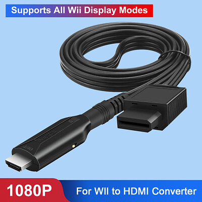 #ad 1080P Wii to HDMI Adapter Converter Cable HD TV Video Audio Adapter For Nintendo $12.54
