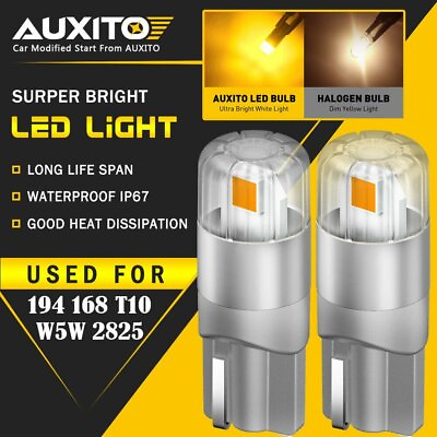 #ad 1 Set AUXITO 3030 SMD T10 LED Car Interior Festoon Amber Light Lamps Panel NEW GBP 9.99