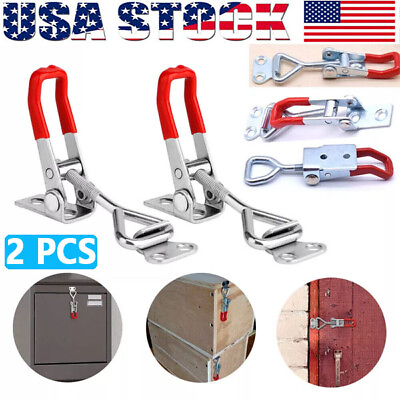#ad 2 PCS Steel Toggle Latch Catch Adjustable Lock Clamp Anti rust Clip For Box Case $5.79