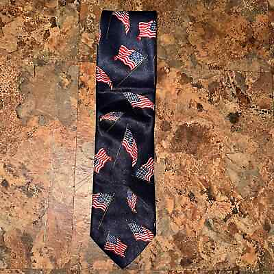 #ad Men’s Navy Blue American Flag Tie $9.60