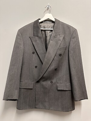 #ad Hugo Boss Al Capone Chicago Wool Double Breast Suit Blazer Size 38R $80.00