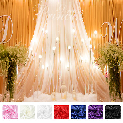 #ad Ice Silk Background Fabric Wedding Backdrop Photo Drape Party Venue Wall Decor $15.89