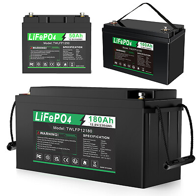 #ad BMS LiFePO4 Battery 12V Lithium 100Ah 180Ah 12V Deep Cycle for RV Off grid Boat $436.99