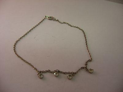 #ad Pretty Delicate Four Clear Jewels Vintage Womans Bracelet Jewelry $17.98