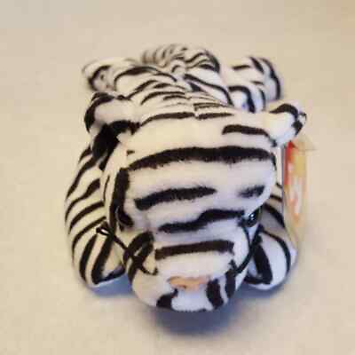 #ad Ty Beanie Baby BLIZZARD White Tiger TAGS Original Retired Dec 12 1996 Protector $11.95