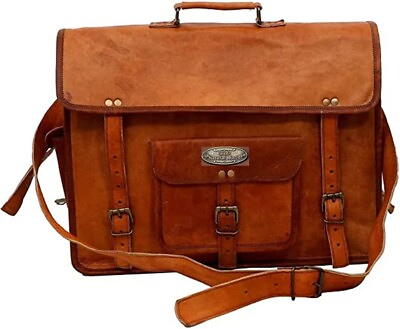 #ad 18quot; Men#x27;s Vintage Very Comfortable Leather Messenger Laptop Satchel Shoulder Bag $50.76