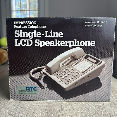 #ad NEW Vintage Comdial Single Line LCD Speakerphone AT111 CG in Gray NIB $24.99