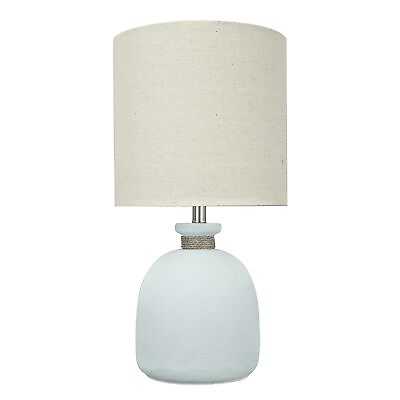 #ad 40141A 19 1 2quot; High Modern Glass Table Lamp Pale Blue Glass Finish with Dru... $89.57