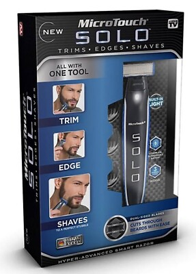 #ad Microtouch Solo Trims Edges Grooms Dual Sided Blades New $29.99