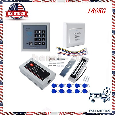 #ad Full Set RFID Door Lock Magnetic Access Control KIT ID Card 350LB Force System $61.98