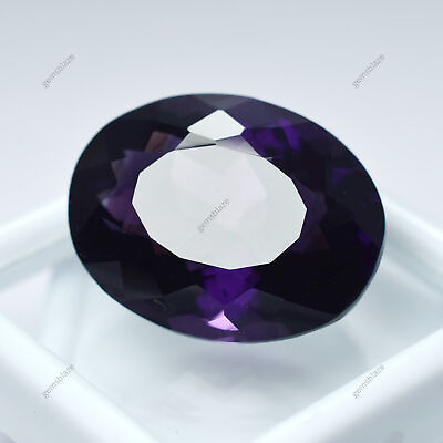 #ad 48.25 Ct Natural Purple Amethyst Loose Gemstone Stunning Oval Cut CERTIFIED $18.47