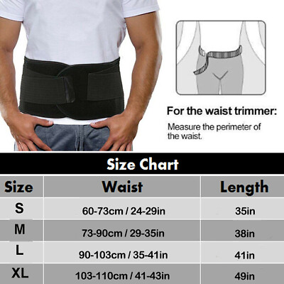#ad Back Support Brace Belt Lumbar Lower Waist Magnetic Padded Trimmer Pain Relief $8.54