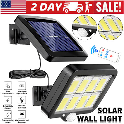 #ad 990000LM LED Solar Street Light Security Flood Lamp Motion Sensor Outdoor Wall $12.95