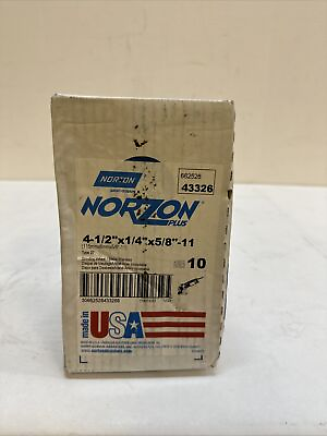 #ad Norton Norzon 4 1 2quot; x 1 4quot; x 5 8quot; 11 Grinding Wheel 66252843326 10PK $39.99