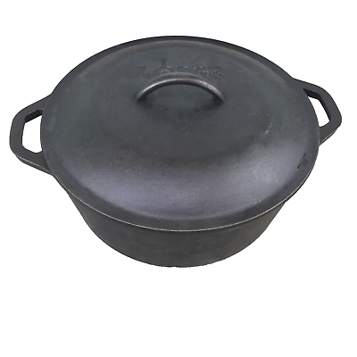 #ad Vintage Black Lodge 10 1 4quot; 8DOL USA Cast Iron Dutch Oven Pot With Lid $59.97