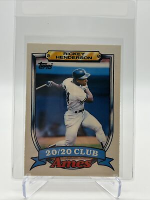 #ad 1989 Topps Ames 20 20 Club Rickey Henderson Baseball Card #16 Mint FREE SHIPPING $1.30