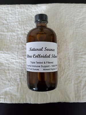 #ad Two Bottles of Natural Source Ultra Colloidal Silver 2 8 oz Glass Bottles $28.87