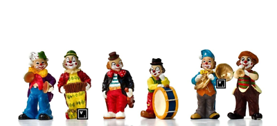 #ad Six Musical Clowns Figurine. Musical Clowns Statue $94.00