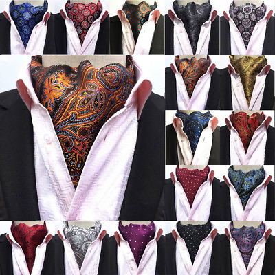 #ad Men#x27;s Paisley Floral Polka Dots Cravat Ascot Party Wedding Classic Necktie $10.99